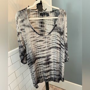 DKNY sheer boho tye dye blouse, XL, good condition